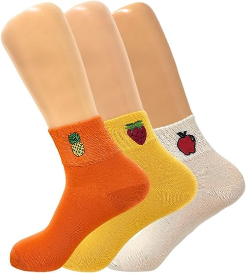 Women's Cotton Mini Half Crew Socks, Thin and Breathable, 3 Pairs,